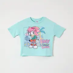SONIC - Polera Manga Corta Niña Amy Turquesa