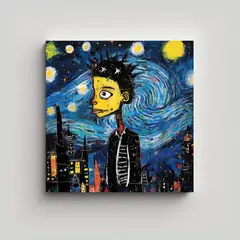 GENERICO - Pinturas Decorativas Estilo Clásico Starry Night 50x50 Cm