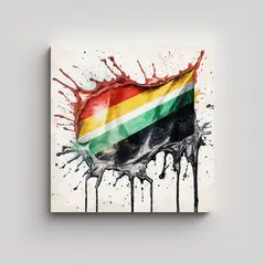 GENERICO - Pintura Lienzo: Bandera Africana Ondeando Frente 90x90 Cm