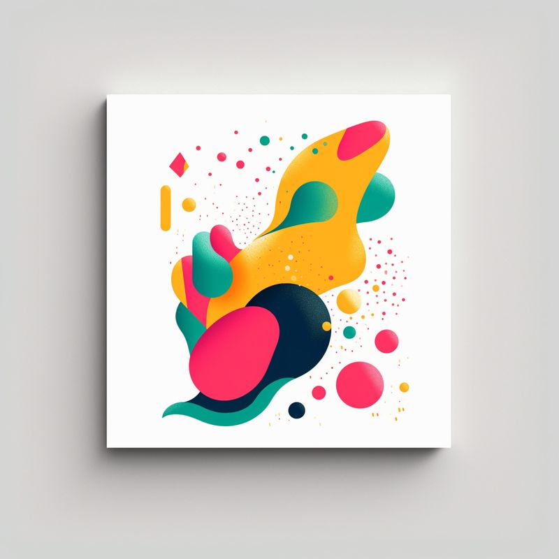 GENERICO - Pintura Abstracta Moderna Lienzo Colorido Con 90x90 Cm