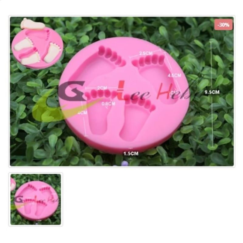 GENERICO - Molde Para Fondant Silicona Forma Piecitos