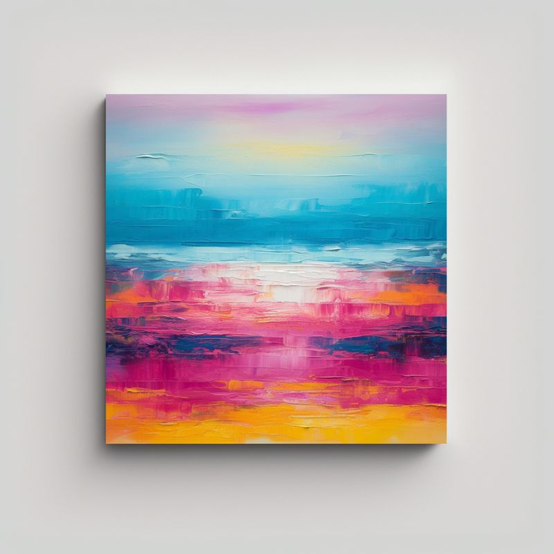 GENERICO - Cuadro Decorativo: Tela En Bastidor Con Gradiente 70x70 Cm