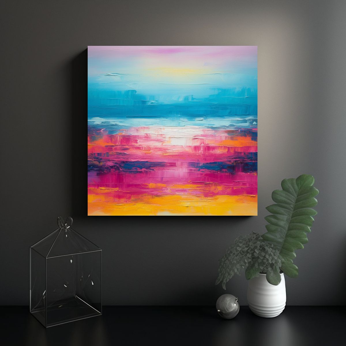 GENERICO - Cuadro Decorativo: Tela En Bastidor Con Gradiente 60x60 Cm