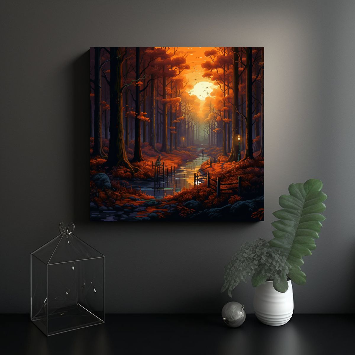 GENERICO - Pinturas Decorativas Escandinavas Del Bosque De 50x50 Cm