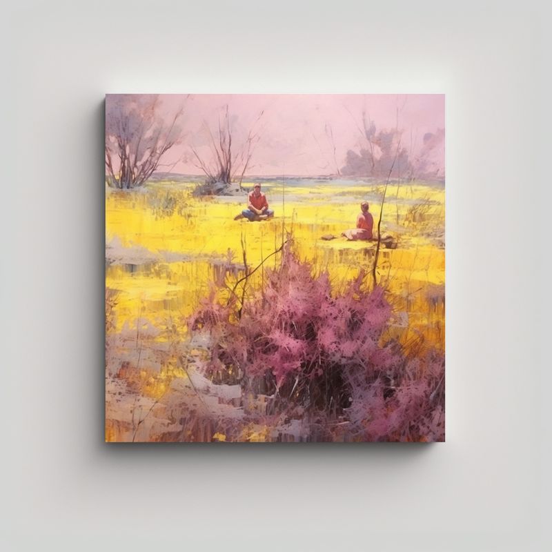 GENERICO - Pintura Creativa De Arte Figurativo En Campo Al 50x50 Cm