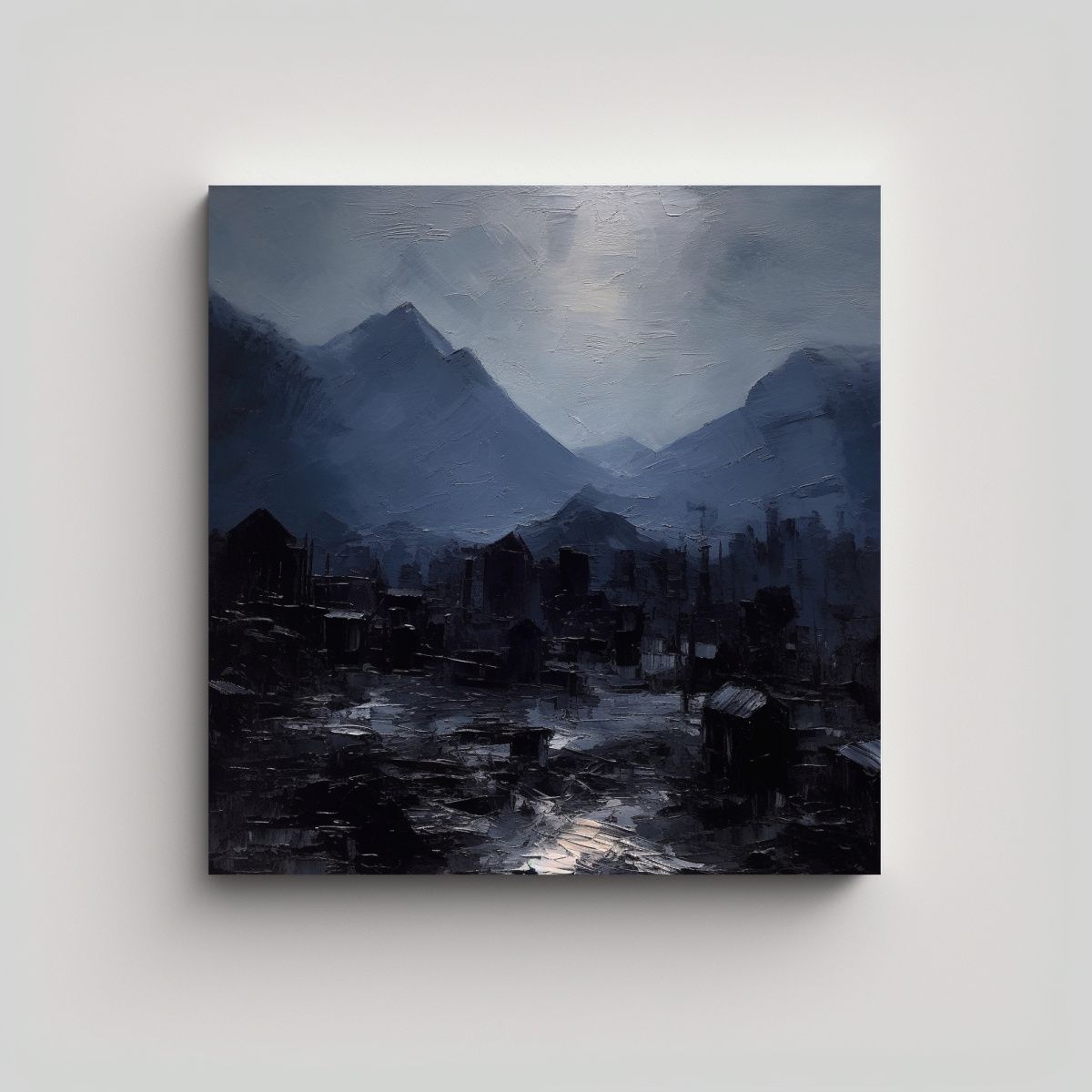 GENERICO - Pinturas En Lienzo Con Montañas Negras Para 50x50 Cm