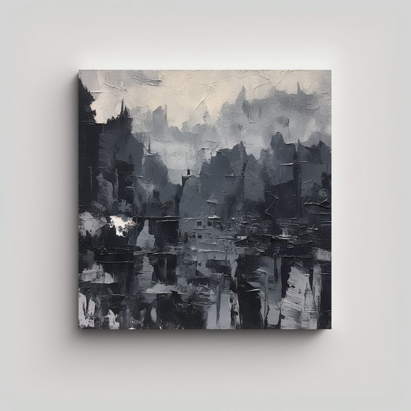 GENERICO - Pintura En Lienzo Con Movimiento Original De 90x90 Cm