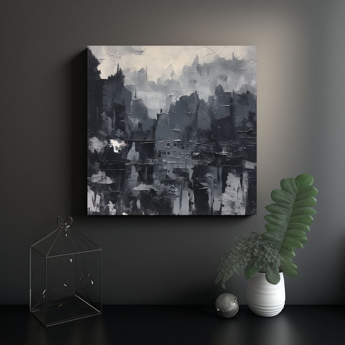 GENERICO - Pintura En Lienzo Con Movimiento Original De 90x90 Cm