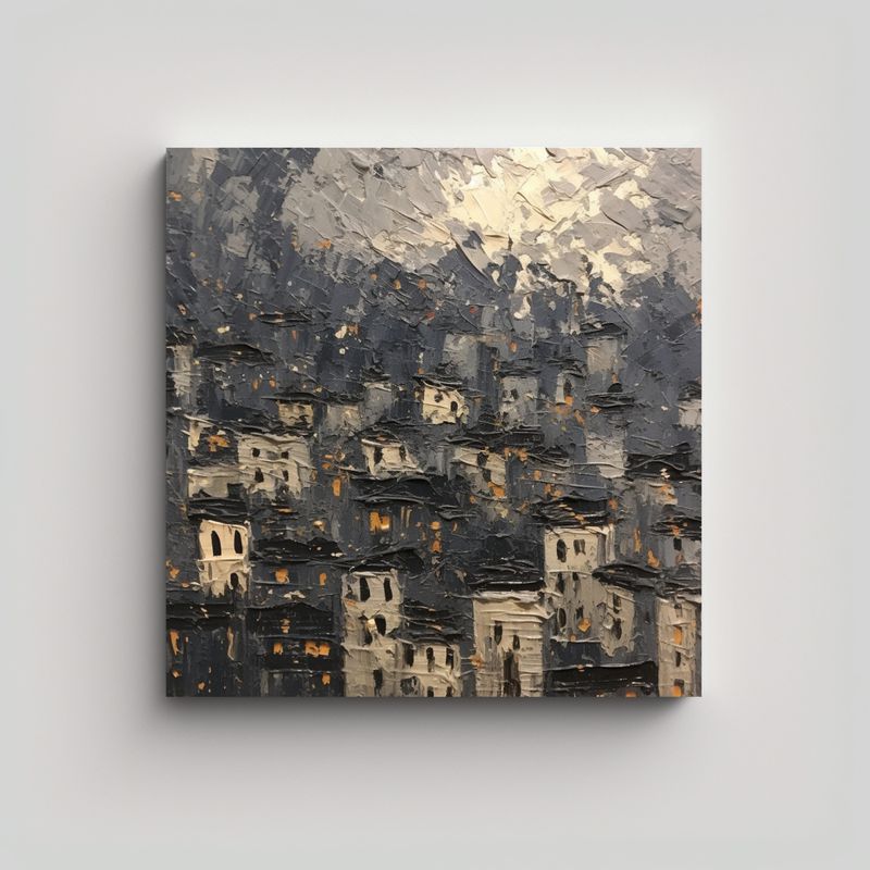 GENERICO - Venta Cuadro Chang Li Fantasmas Montañas Nevada 50x50 Cm