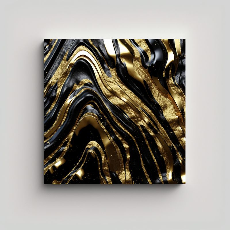 GENERICO - Cuadro Decorativo Abstracto Fondo Negro Brillante. 70x70 Cm