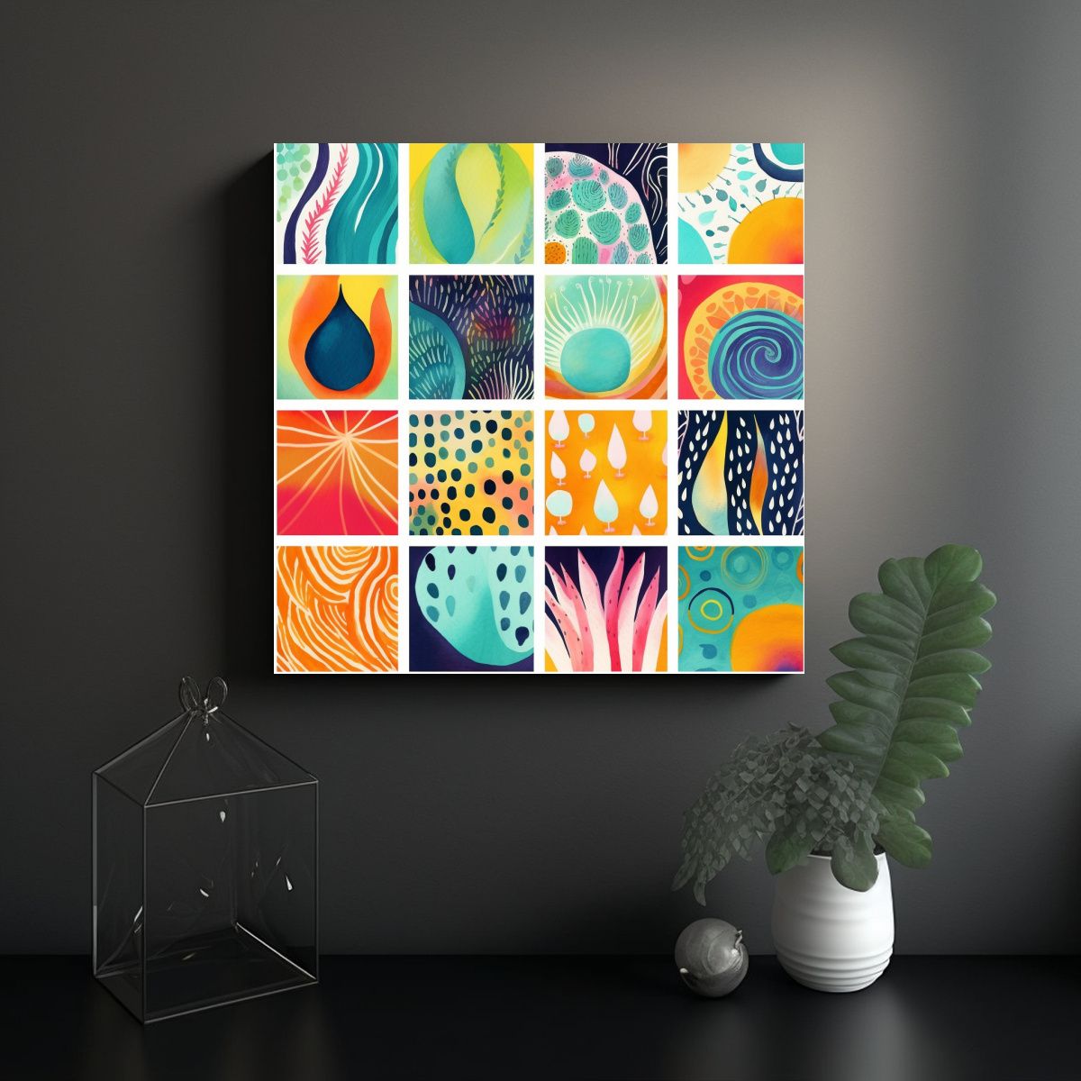GENERICO - Cuadro Juvenil Abstracto: ¡Felicidades Por Tus 80x80 Cm