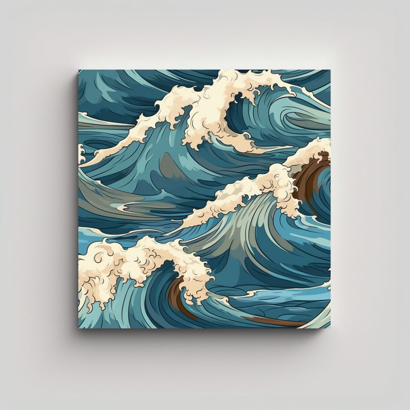 GENERICO - Diseños Luminosos De Olas De Playa Capturan La 50x50 Cm