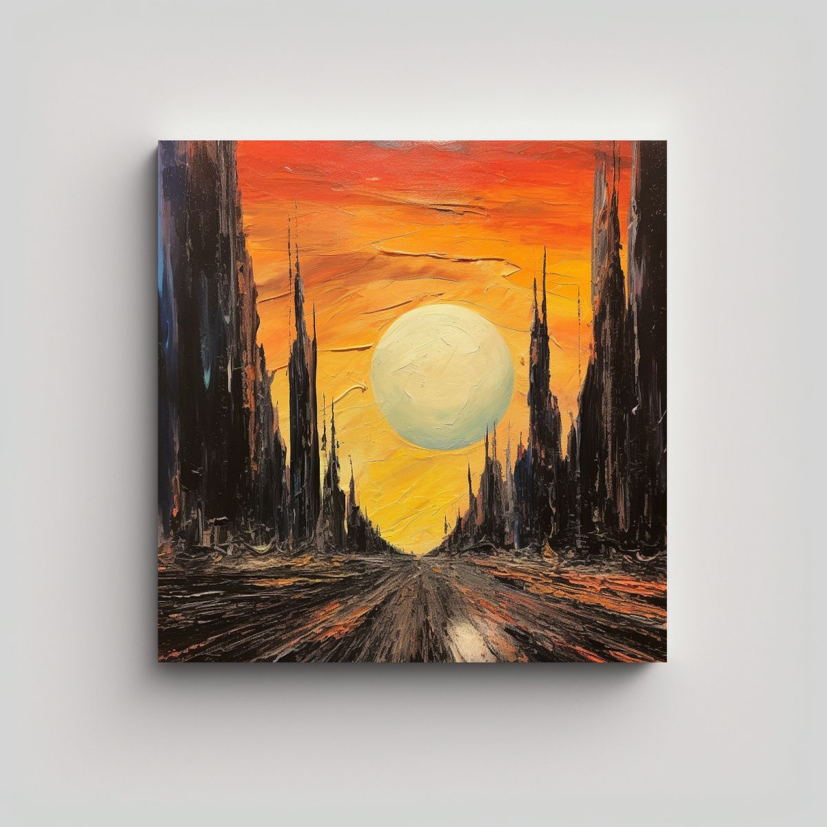 GENERICO - Pintura Al óleo De Canva Colores: Isla Desolada 60x60 Cm