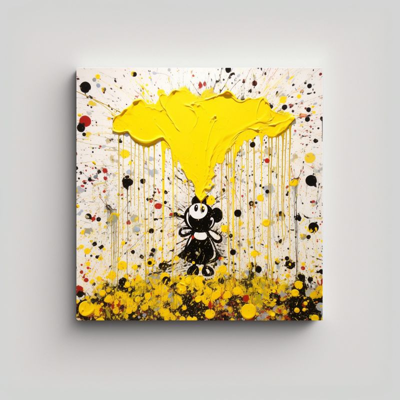 GENERICO - Pintura Acuarela Tela En Bastidor Habitación 60x60 Cm