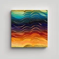GENERICO - Impresión De Arte Fino De Ondas Arcoíris 80x80 Cm