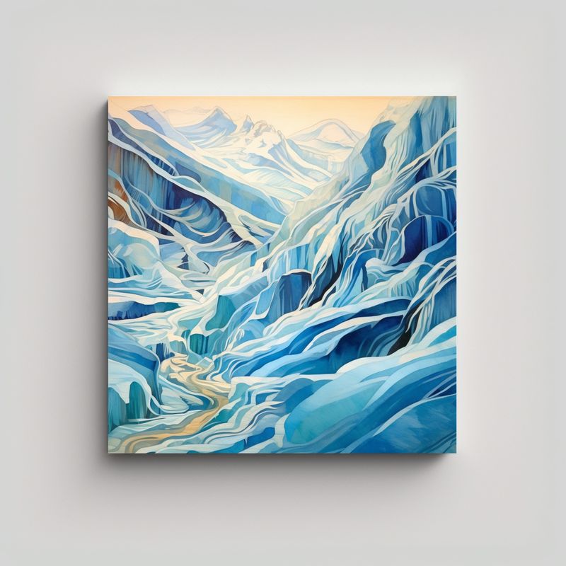 GENERICO - Pintura Decorativa De Paisaje Glacial En Lienzo 60x60 Cm