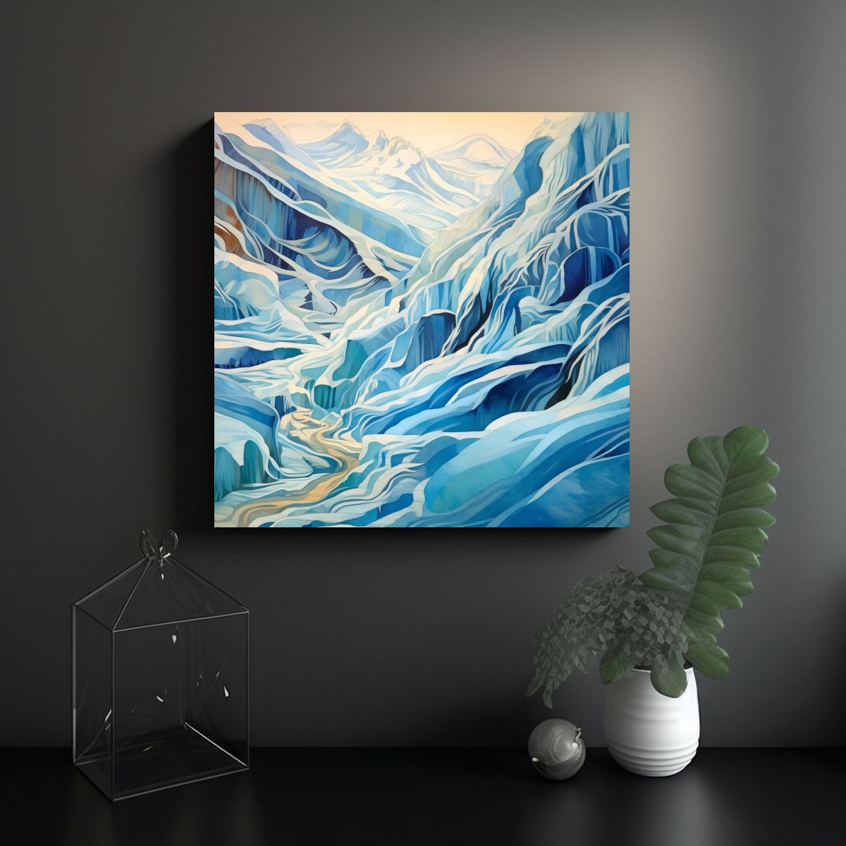 GENERICO - Pintura Decorativa De Paisaje Glacial En Lienzo 50x50 Cm
