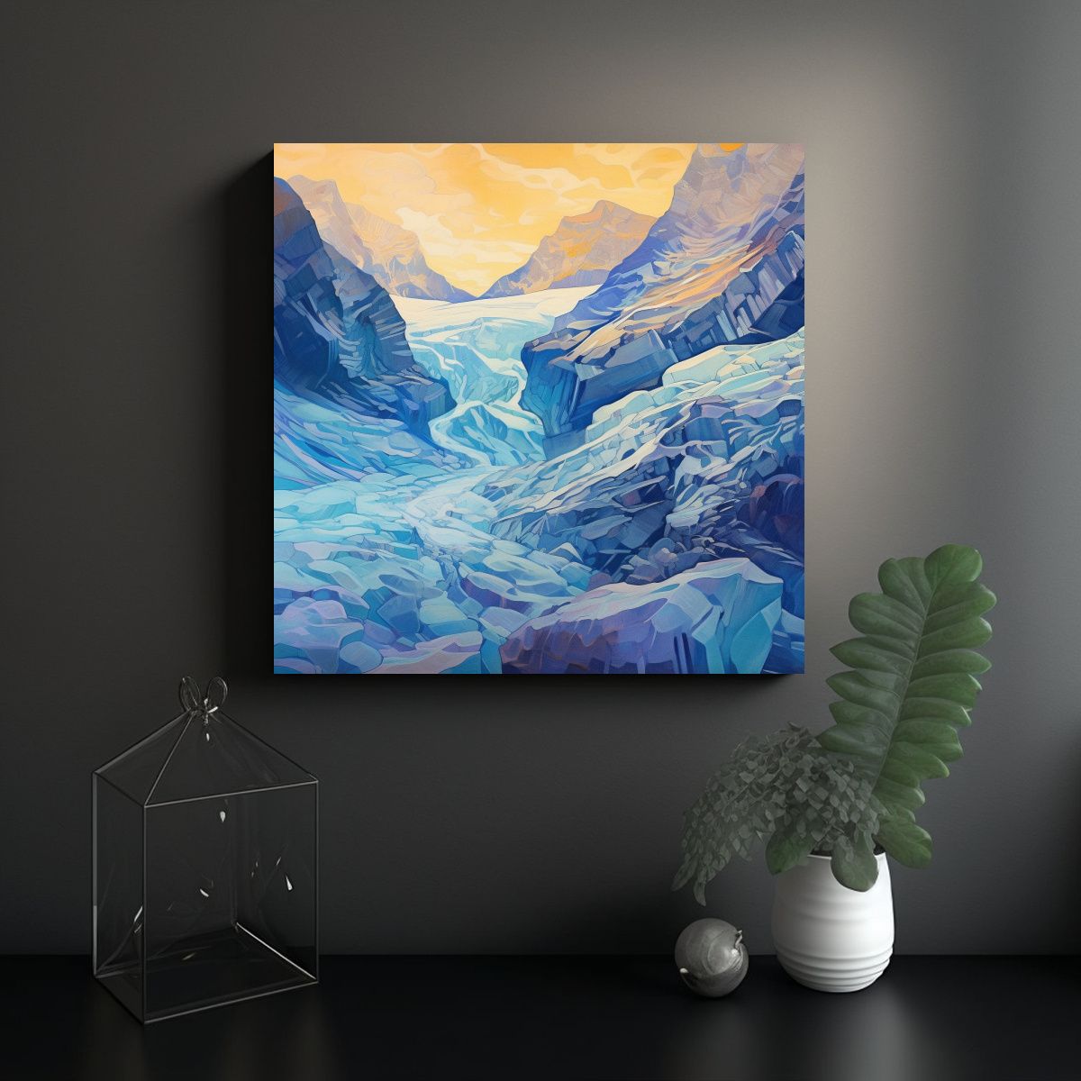 GENERICO - Pinturas Decorativas: Glaciar Espectacular En 70x70 Cm