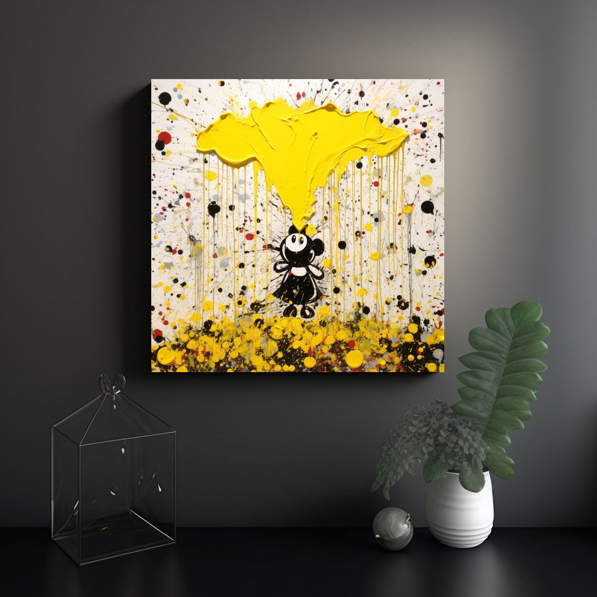 GENERICO - Pintura Acuarela Tela En Bastidor Habitación 80x80 Cm