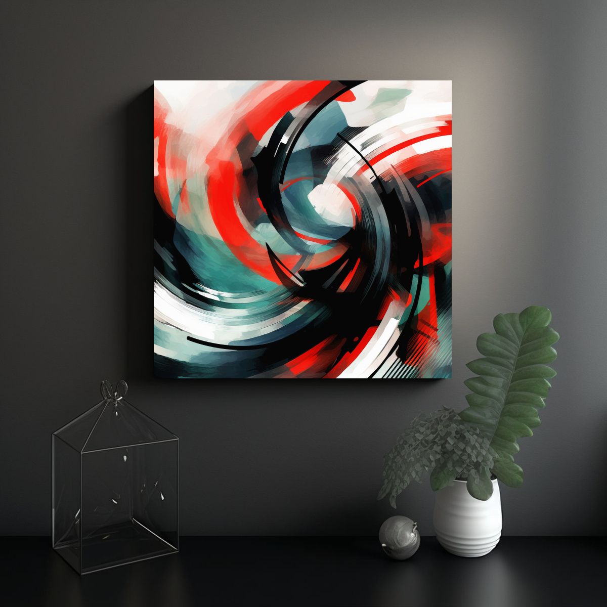 GENERICO - Cuadro Abstracto Estilo Moderno Con Formas 90x90 Cm