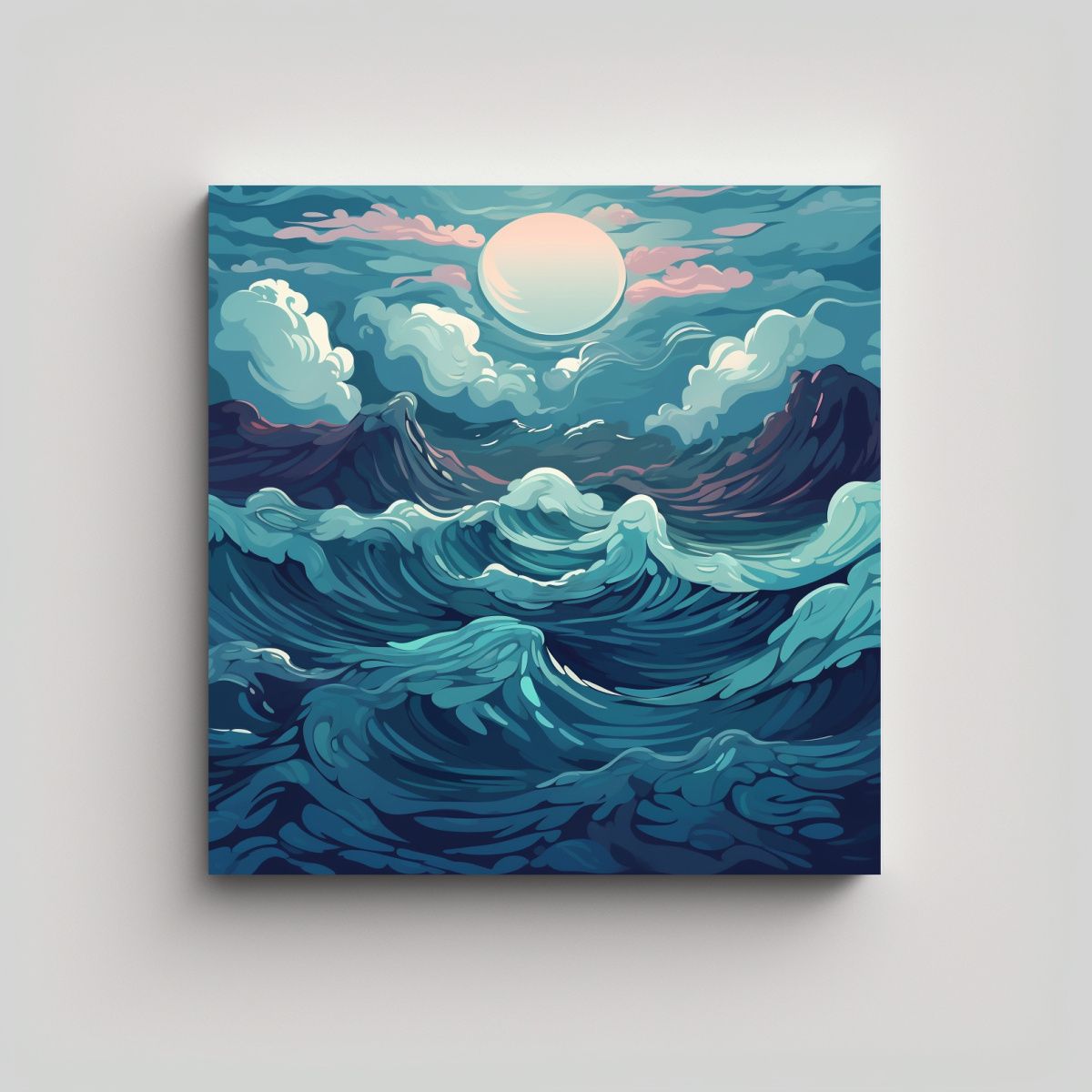 GENERICO - Cuadro Lienzo Belleza Natural Mar Tempestuoso 60x60 Cm