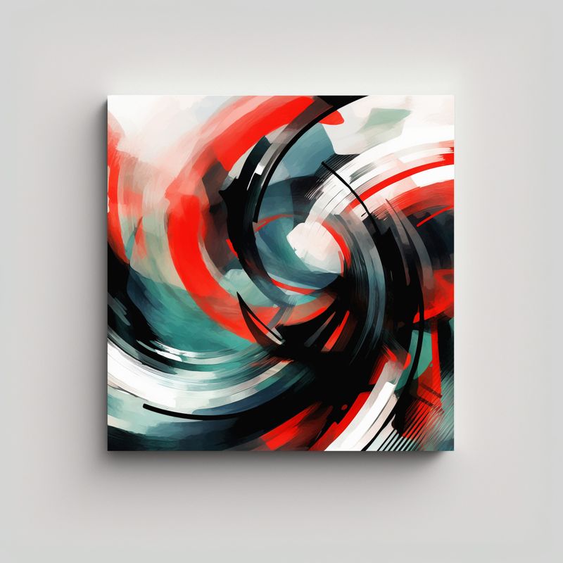 GENERICO - Cuadro Abstracto Estilo Moderno Con Formas 50x50 Cm