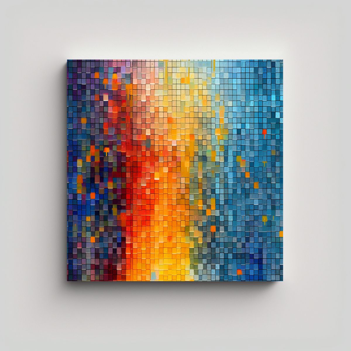 GENERICO - Cuadro De Ambiente Abstracto Con Colores Sólidos 70x70 Cm