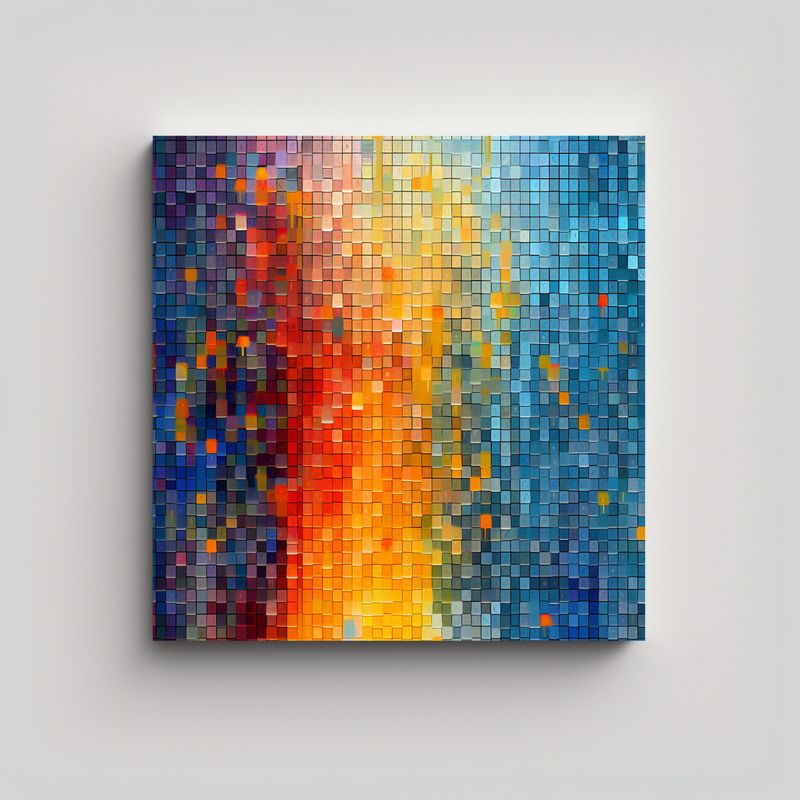 GENERICO - Cuadro De Ambiente Abstracto Con Colores Sólidos 70x70 Cm