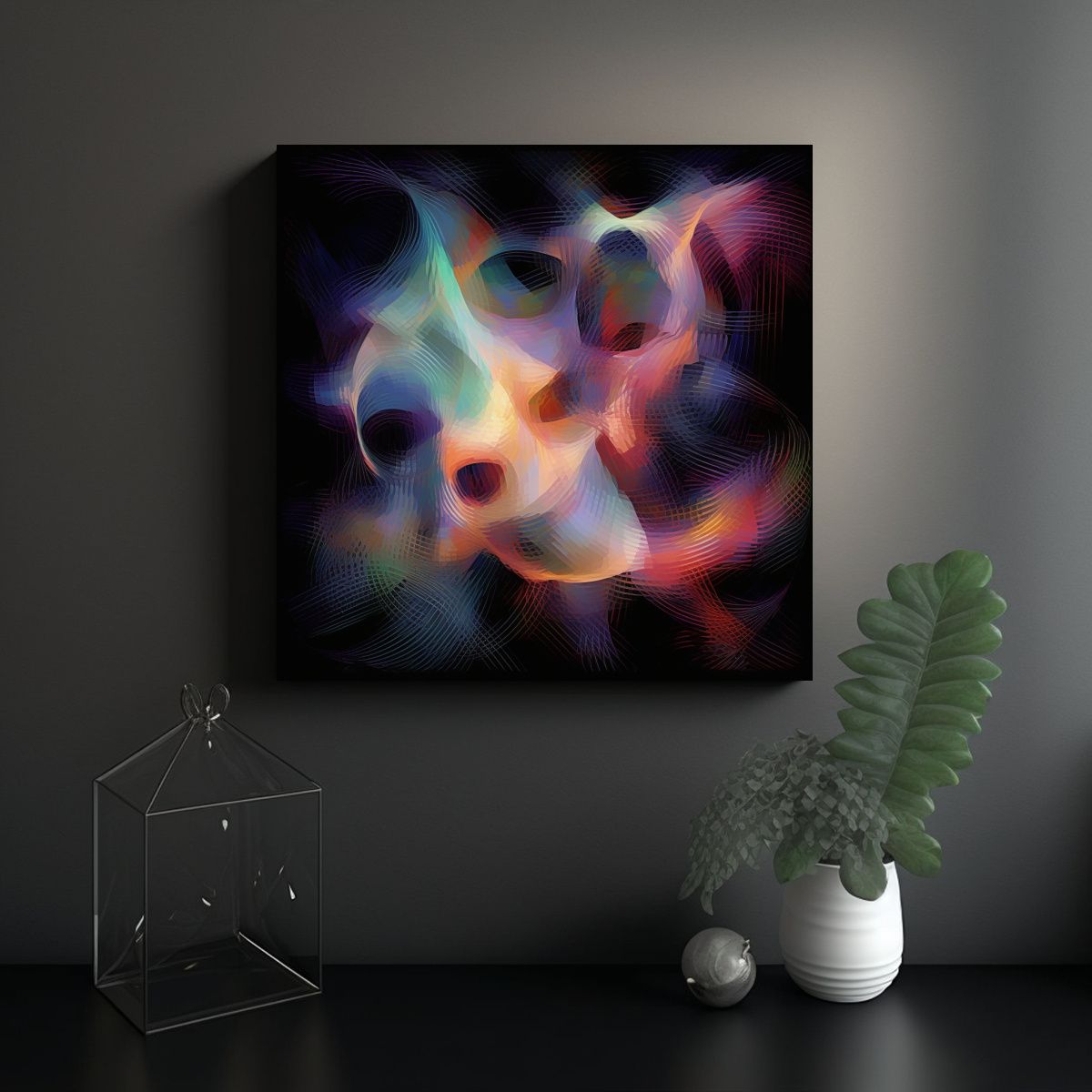 GENERICO - Cuadros Abstractos De Alta Calidad: Fusión De 60x60 Cm