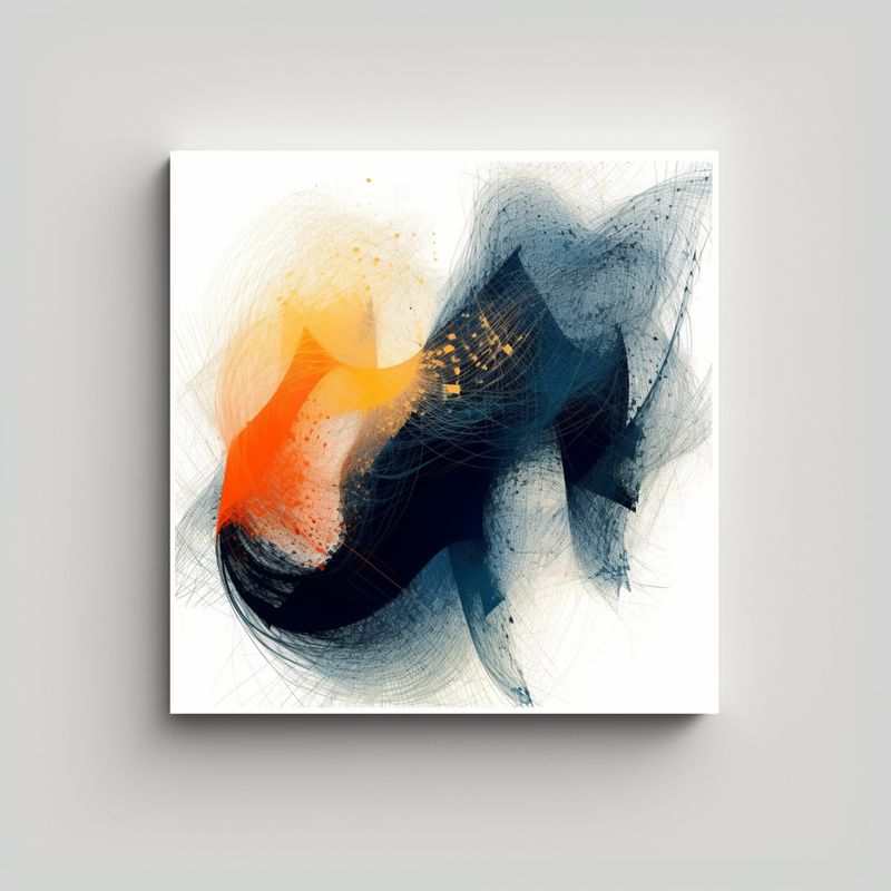 GENERICO - Cuadros De Decoración Abstracta Algorítmica 80x80 Cm