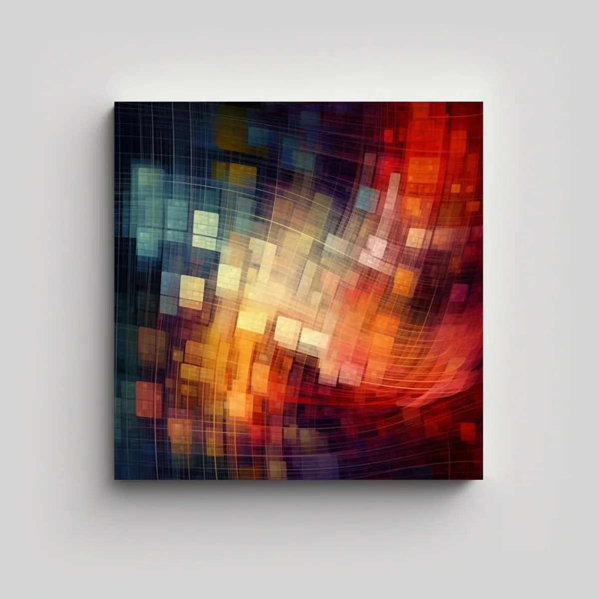 GENERICO - Cuadros Decorativos Arte Abstracto Algoritmo 50x50 Cm