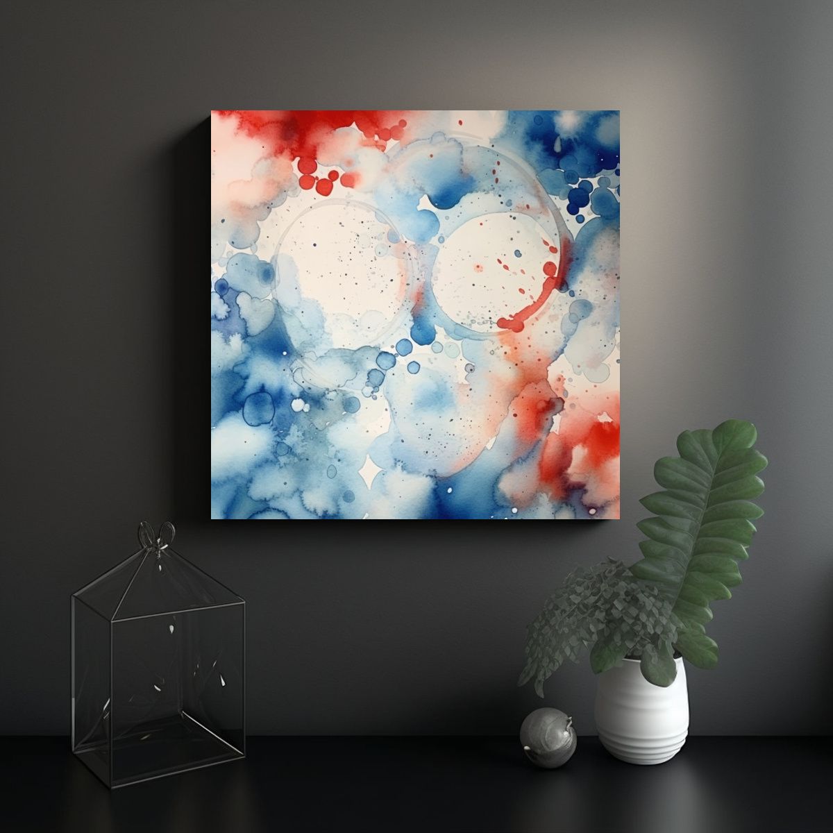 GENERICO - Pinturas De Decoración Dinámica En Acuarela 90x90 Cm