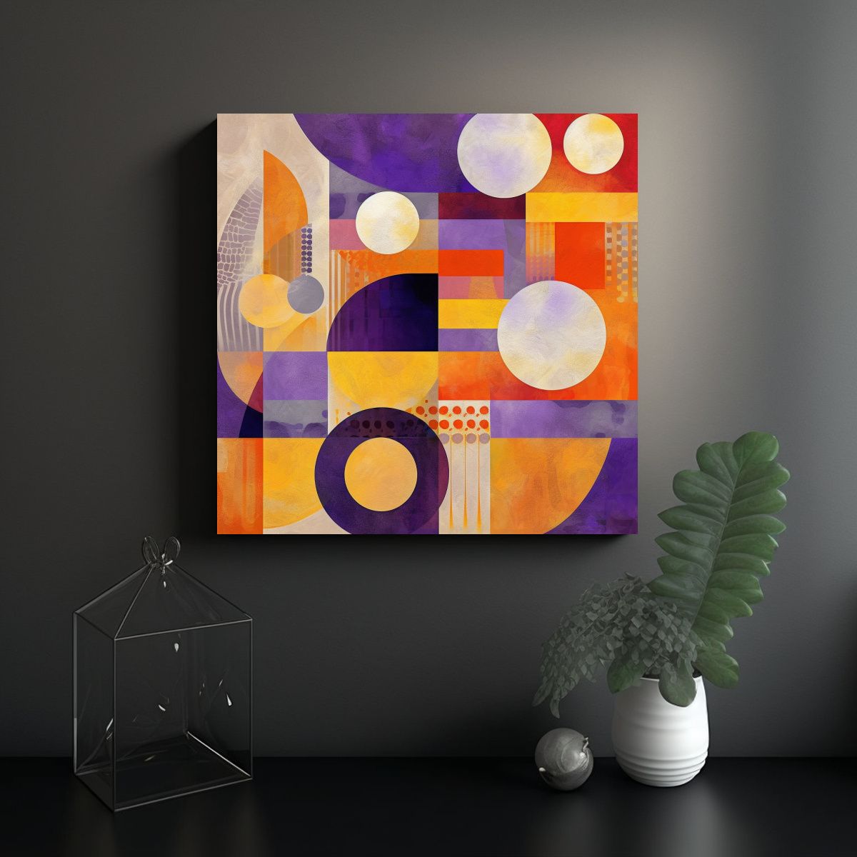 GENERICO - Cuadro De Lienzo Abstracto Con Líneas 90x90 Cm