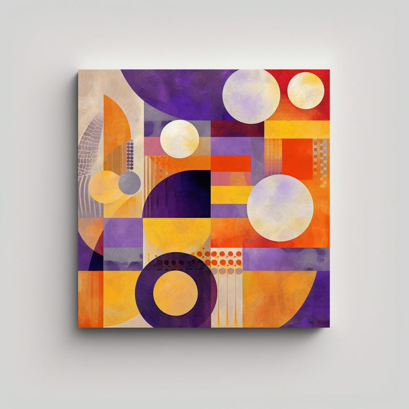 GENERICO - Cuadro De Lienzo Abstracto Con Líneas 70x70 Cm