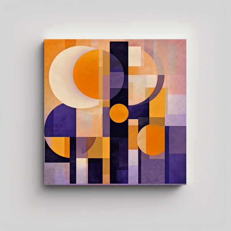 GENERICO - Cuadro Decorativo Minimalista Con Formas Modernas 50x50 Cm