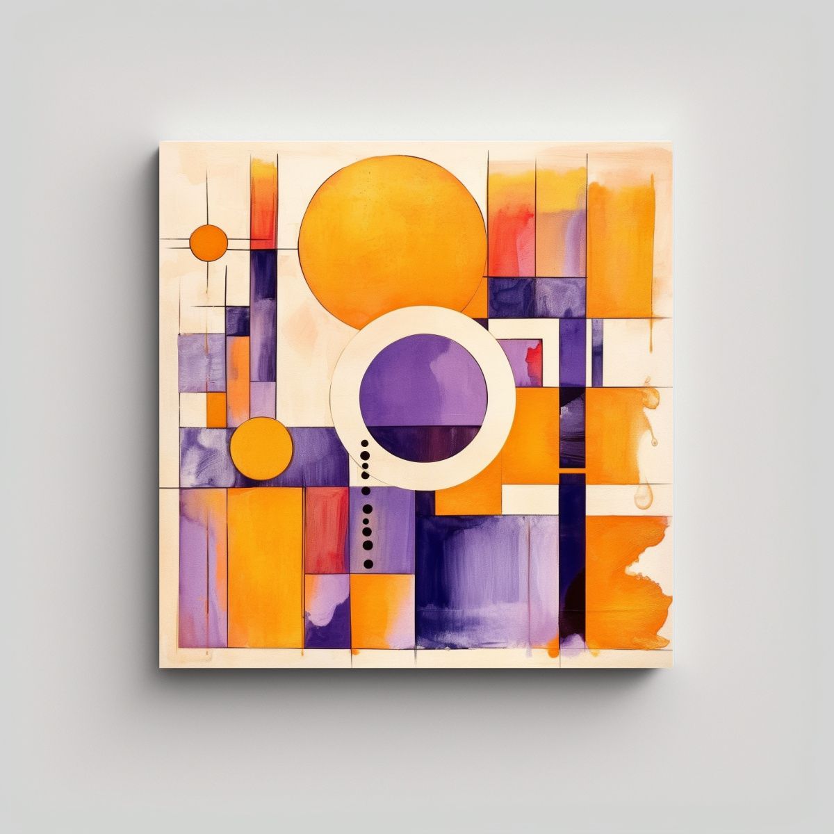 GENERICO - Pinturas Decorativas En Tonos Morados, Amarillos 90x90 Cm