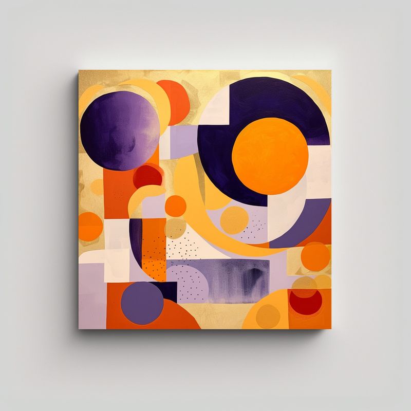 GENERICO - Cuadro De Espacio Boho Moderno Con Formas Simples 80x80 Cm