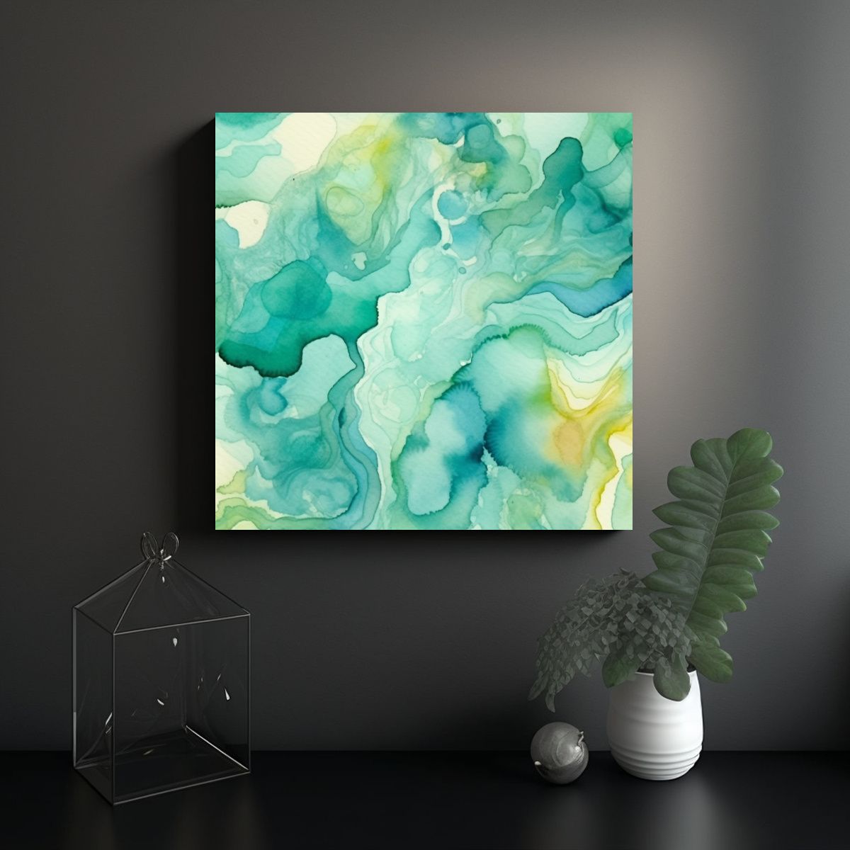 GENERICO - Fondo Acuarela Orgánico Abstracto En Tonos Baño. 80x80 Cm