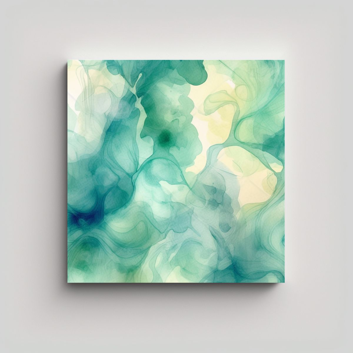 GENERICO - Fondo Acuarela Abstracto Moderno En Tonos Verdes 90x90 Cm