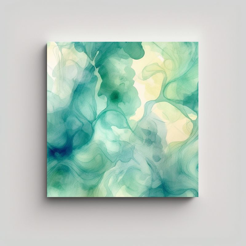 GENERICO - Fondo Acuarela Abstracto Moderno En Tonos Verdes 50x50 Cm