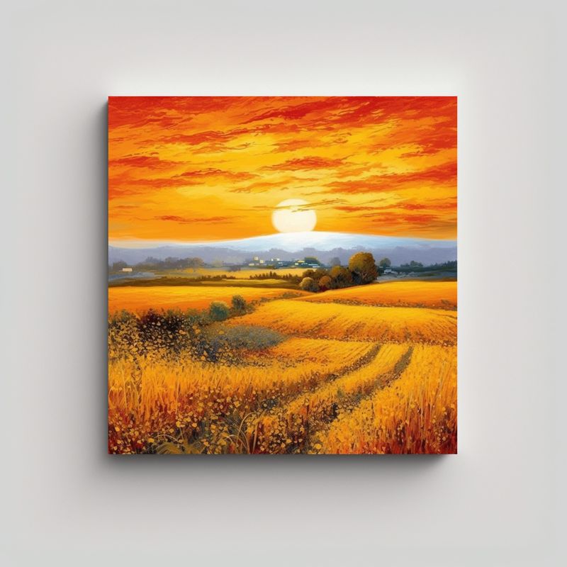 GENERICO - Cuadro Espectacular Paisaje Al Amanecer Para 70x70 Cm
