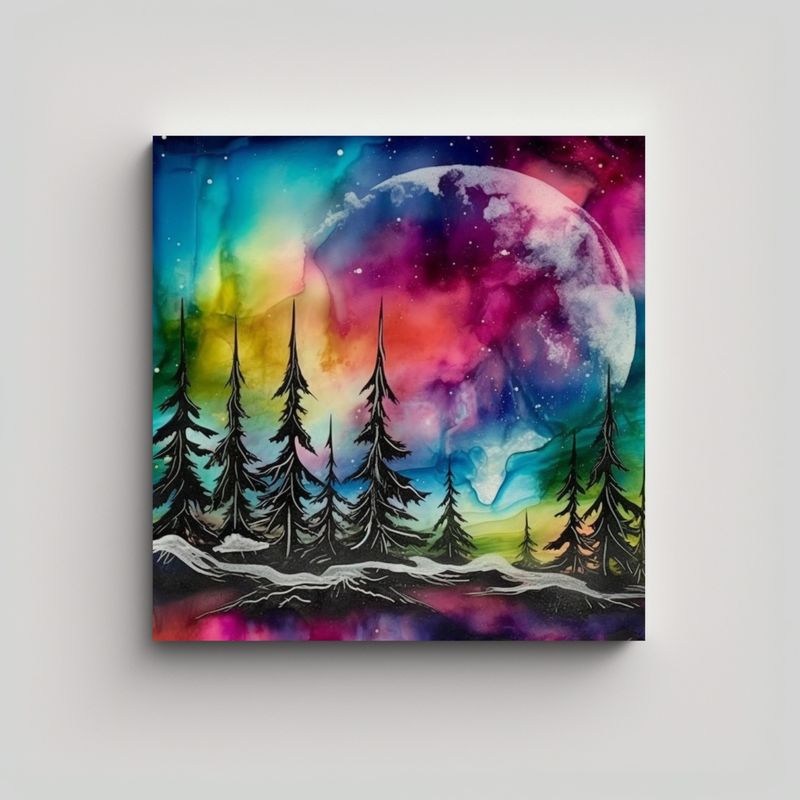 GENERICO - Pinturas Decorativas De Palmeras Y Montañas Con 60x60 Cm
