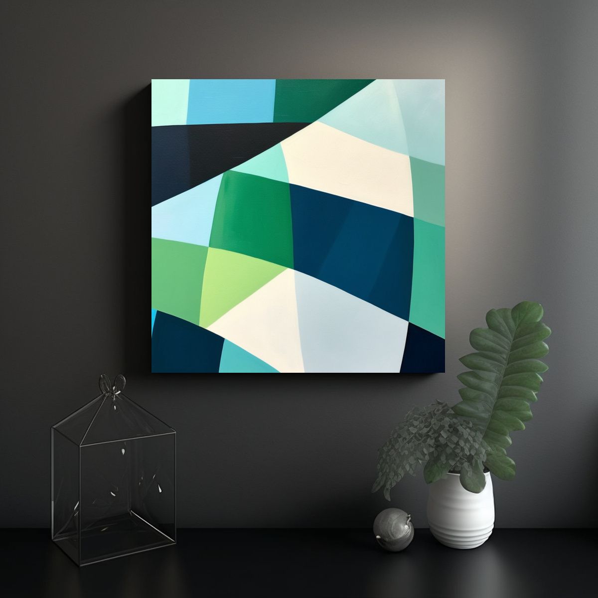 GENERICO - Pintura Al óleo Minimalista Moderna Sobre Lienzo 80x80 Cm