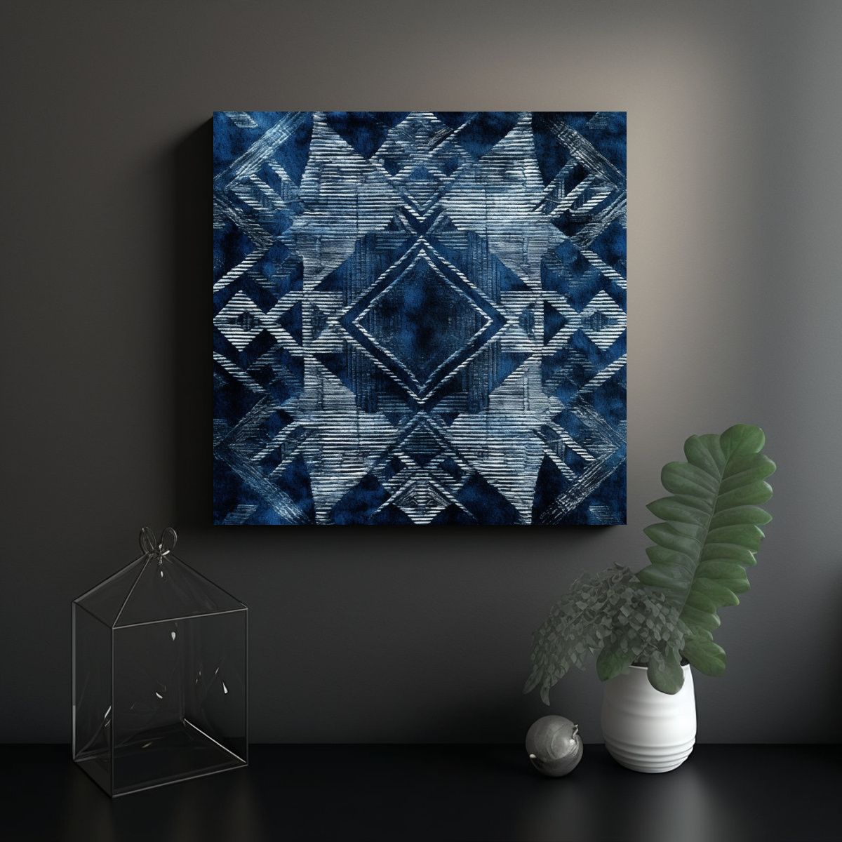 GENERICO - Cuadro Vanguardia Profundidad: Alfombra Azul Y 50x50 Cm.