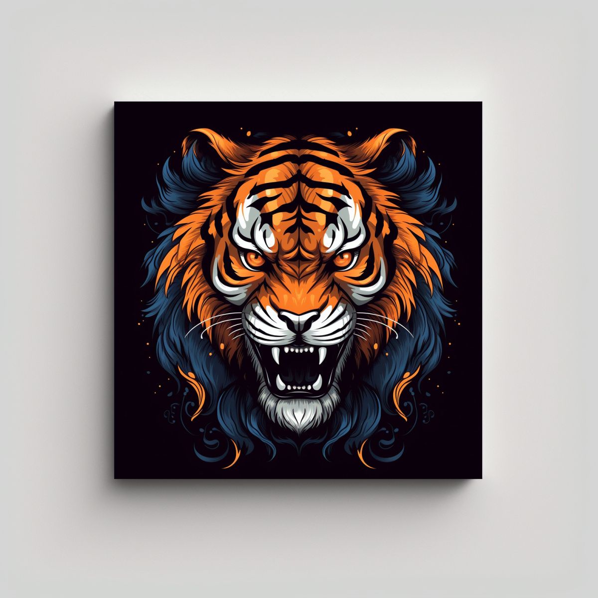 GENERICO - Pintura Decorativa De Tigre Tribal Audaz Y 60x60 Cm