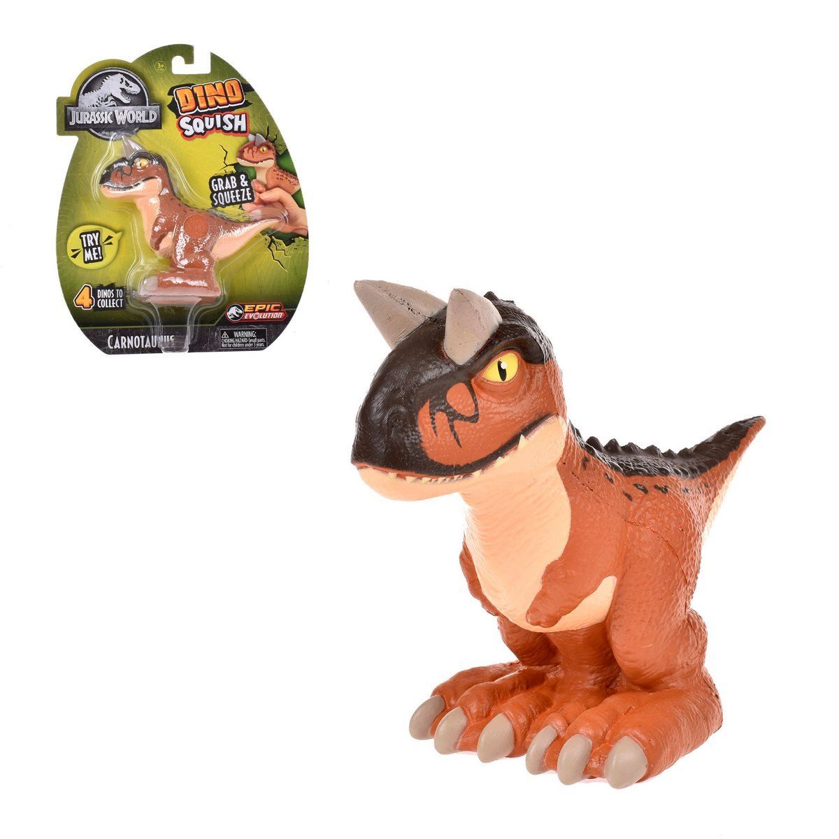 JURASSIC WORLD - Peluche Jurassic World colección Carnotaurus squishies