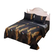 GENERICO - JUEGO DE SABANAS 2.0 ALGODON 200 HILOS PLUMAS CAFE 599