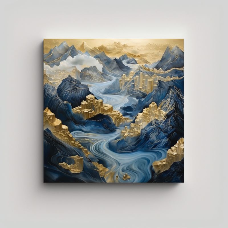 GENERICO - Cuadro Decorativo De Naturaleza Viva En Azul 60x60 Cm