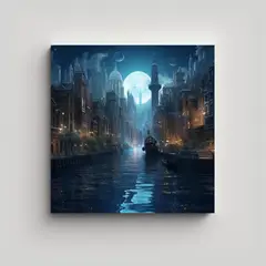 GENERICO - Pintura Decorativa De Ciudad Fantástica En El 50x50 Cm