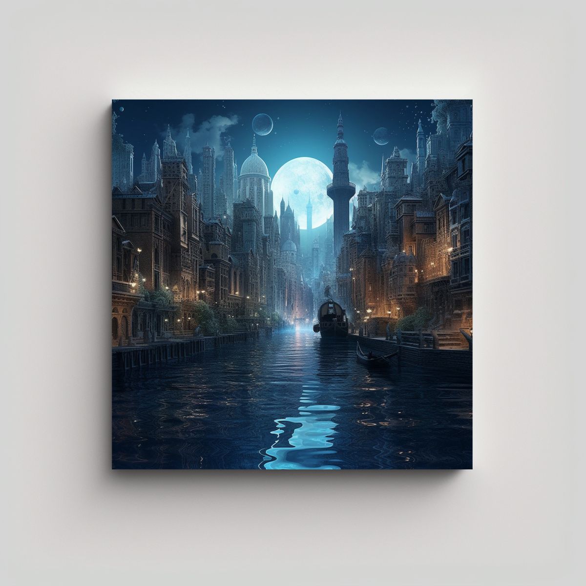 GENERICO - Pintura Decorativa De Ciudad Fantástica En El 70x70 Cm